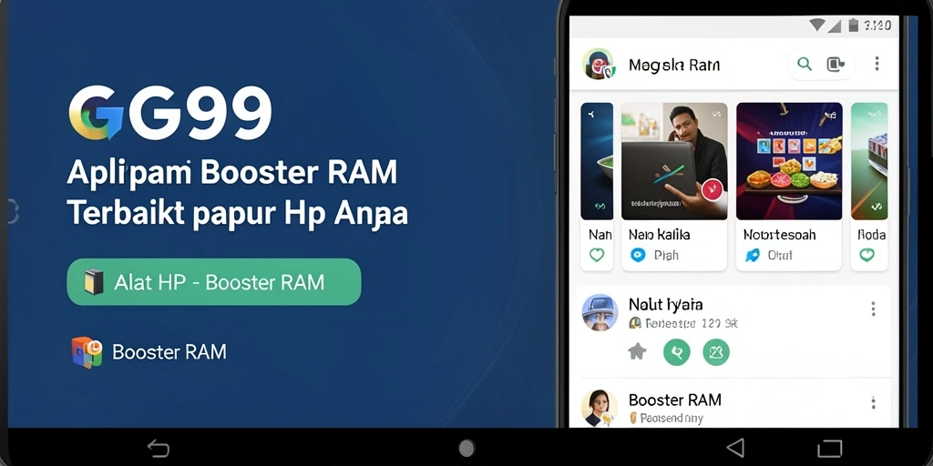 Tampilan antarmuka sederhana GG99 untuk meningkatkan performa RAM.