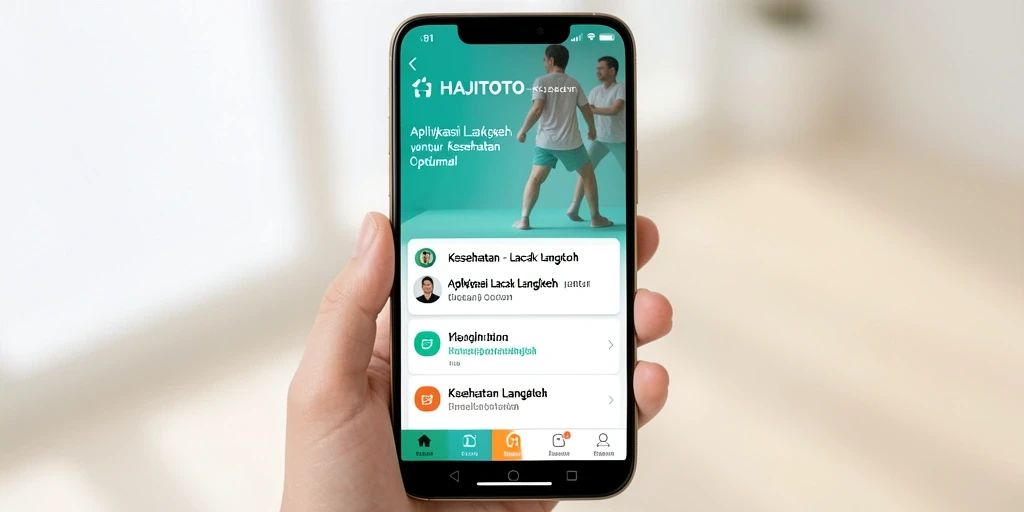 Antarmuka aplikasi HAJITOTO menunjukkan lacak langkah yang akurat dan ringkas.