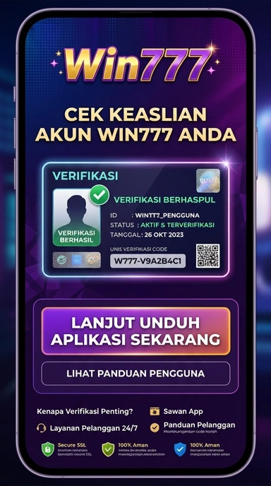 Tampilan kanal resmi win777
